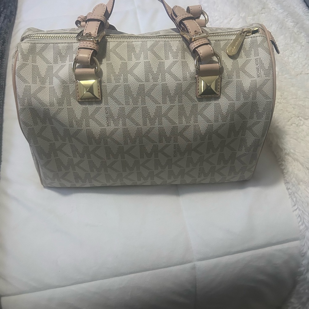 Michael Kors Tan Monogram Satchel